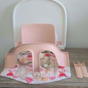 Stokke Tripp Trapp Baby Set & Accessories Bundle in white and Serene Pink